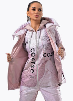 Толстовка из футера комбинированного с принтованной плащевой тканью - А+б коллекция фото 101