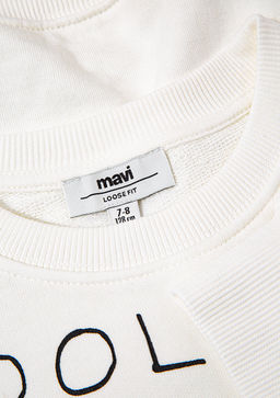 Cool Kids Bask?l? Ekru Sweatshirt - Mavi фото 3