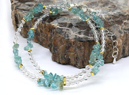 Чокер женский с крошкой апатита и цирконом шарик 3мм, 35см