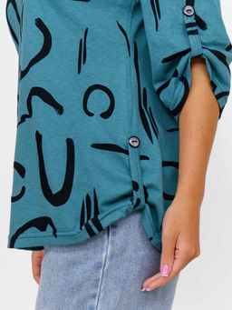 Туника женская, цвет сине-зеленый