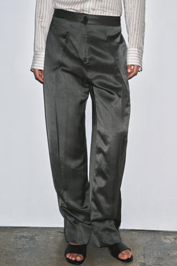 SATIN LINEN BLEND TROUSERS ZW COLLECTION - Zara фото 2