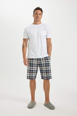 Regular Fit Pijama Tak?m K?sa Kollu Ust Sort Beli Lastikli Alt - Defacto фото 2