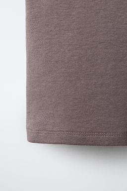 CAMISETA LISA ALGOD?N Y MODAL / Marr?n / Topo - Zara фото 4