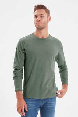 TRENDYOL MAN Siyah Basic Regular/Normal Kesim Bisiklet Yaka Uzun Kollu %100 Pamuk Tok Kumas T-shirt TMNAW21TS0208 - Trendyolmilla фото 38