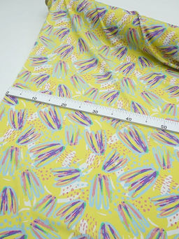 Штапель Яркая фантазия цв.лимонный, ш.1.45м, вискоза-100%, 105гр/м.кв - Купава фото 13