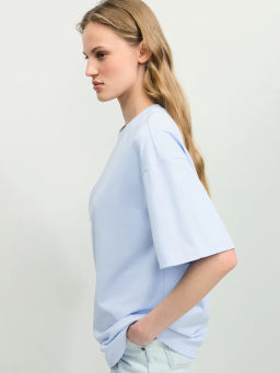 Базовая футболка оверсайз из хлопка / Zarina фото 4