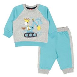 CRB wear/CWB 9886 комплект ясельный (джемпер, брюки), серый меланж -голубой/Ex.Cherubino