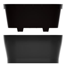 Горшок цветочный "Лея" 4л овальный двойной (с автополивом) (графитовый) М8898