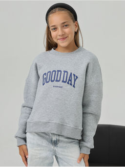 Свитшот Начес Эвердэй Серый Меланж Девочка - София фото 4