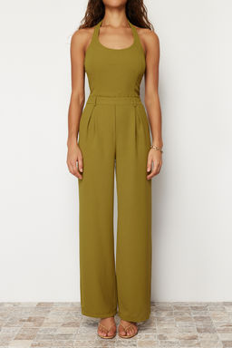 Yesil Maxi Krep Maxi Dokuma Tulum TWOSS24TU00014 - Trendyolmilla фото 5