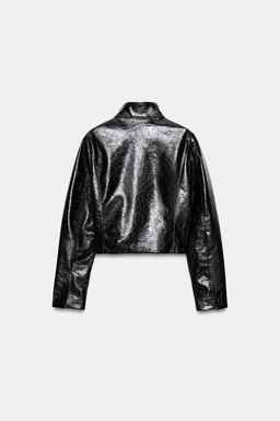 CHAQUETA CORTA EFECTO PIEL / Negro - Zara фото 4