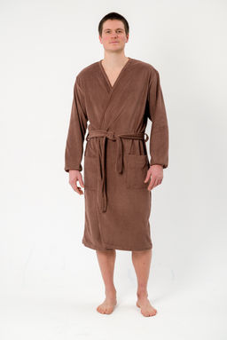Халат мужской из махры Ренат светло-коричневый - Амадэль фото 11
