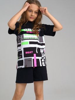 Комплект PlayToday для девочки футболка и шорты мультиколор  фото 3