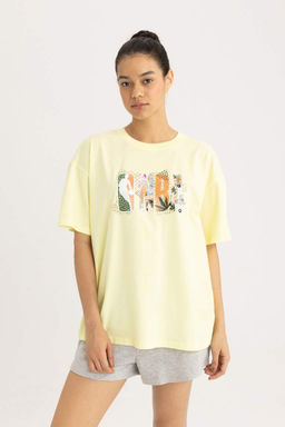 DeFactoFit Футболка Oversize с круглым вырезом и короткими рукавами NBA Wordmark