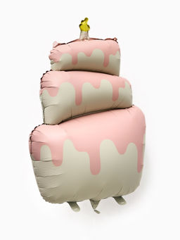 Воздушные шары "Розовый тортик" фольга, латекс, набор 12 штук