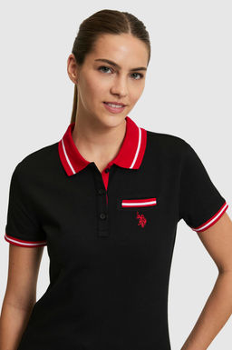 Kad_n Siyah Polo Yaka Basic Ti__rt