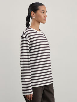 Лонгслив в полоску из хлопка / Zarina  фото 4