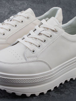 03-YC282-2 BEIGE Кроссовки женские (натуральная кожа) - Фабричный китай фото 6