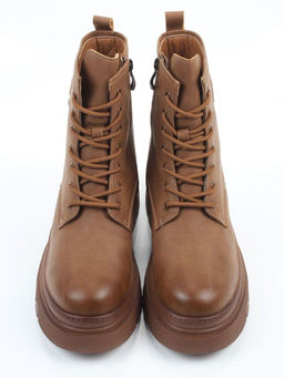 04-WD022-2M BROWN Ботинки зимние женские (натуральная кожа, 100% шерсть)