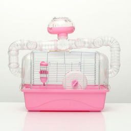 Клетка для грызунов с туннелем, выносным домиком и наполнением, 47 х 30 х 38, см, розовая - Пижон фото 13