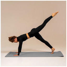 Коврик для фитнеса и йоги ONLYTOP, нескользящий, 183×61×0.6 см, цвет серый/чёрный