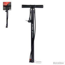 Насос напольный COMIRON BLACKNESS, стальной цилиндр, ручка и основание литой пластик, Presta-Schrader-Dunlop, 11 бар, вес 900гр. /уп 20 - Галеонтрейд фото 7