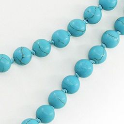 Бусы бирюза (имитация) голубая, круглые 8мм, длинные 120см
