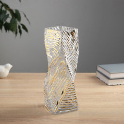 Ваза для цветов «Милагрос», рельеф, 24.5×8 см, стекло, прозрачная