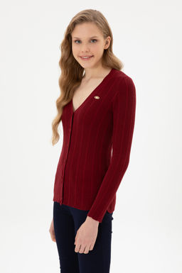 Kad_n Bordo Basic Triko H_rka Sepette S_rpriz _ndirim - U.s. polo assn фото 3