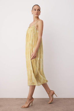 Pembe Soyut Midi Dokuma Elbise TWOSS25EL00908 - Trendyolmilla фото 8