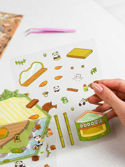 Наклейки-румбокс д/создания миниатюрных сцен, 125х150 мм, арт. 71509 / 300 ПАНДА. ЧАЙНАЯ ЦЕРЕМОНИЯ.