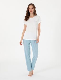 Beyaz K_sakollu Pijama Tak_m_