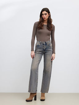 Straight Fit Kad?n Jean Pantolon