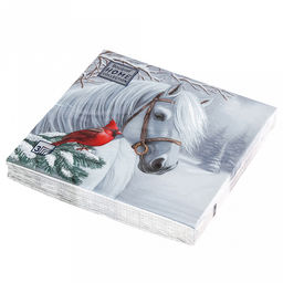 Салфетки бумажные "Bouquet Home Collection Classic" 33х33см, 3-х слойные, 20 штук в упаковке, 100% целлюлоза, "Волшебная лошадь" (Россия)