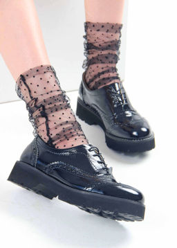 Туфли полуботинки 100.10182bl. Черный наплак