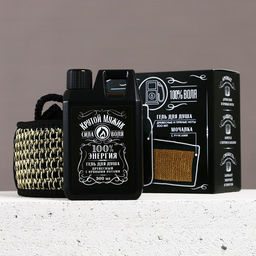 Подарочный набор косметики Крутой мужик, гель для душа во флаконе канистры 300 мл и мочалка для тела, аромат древесный с пряными нотами, HARD LINE