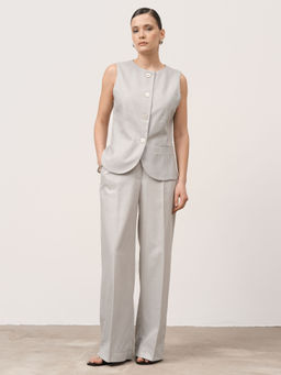 Жилет из льна 7011892 серебро