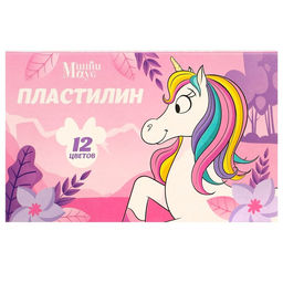 Цена за 2 шт. Пластилин 12 цветов, 180 г, Минни и Единорог