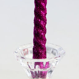 Набор свечей витых, 1.5×15 см, 2 шт., блестки, сиреневый