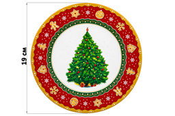 Набор тарелок для десертов 2 пр. 19*19*2 см Новогодняя ёлка красный узор NEW BONE CHINA - Elan gallery фото 2