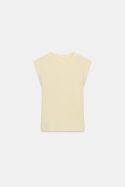 CAMISETA CON ALGOD?N / Amarillo pastel - Zara фото 5