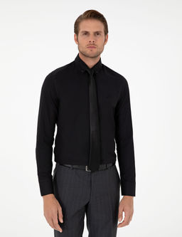Siyah Slim Fit Uzun Kollu G_mlek