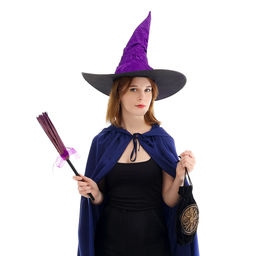 Карнавальный набор Магия, шляпа фиолетовая, метла, мешок - Страна карнавалия фото 2
