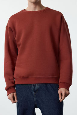 TRENDYOL MAN Siyah Oversize/Genis Kesim Pamuklu Basic Ici Polarl? Kal?n Sweatshirt TMNAW25SW00011 - Trendyolmilla фото 11