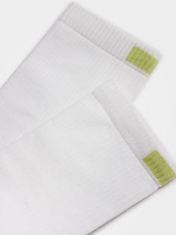 Цена за 5 пар! Носки мужские белые с рисунком в виде фисташкового прямоугольника белый /фисташковый 107K-1916 - Mark formelle фото 4