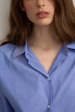 Рубашка укороченная в полоску - Mollis фото 4