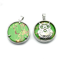 Подвеска Сова 27*27мм с варисцитом цв.салатовый
