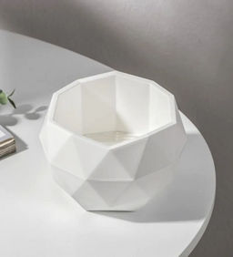 Кашпо Топаз (0,45л) Цв. Белый (Арт. КШ-9110) - Вмс фото 2