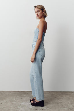 JEANS Z.04 STRAIGHT MID-WAIST FULL LENGTH - Zara фото 12