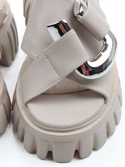 08-XL650-118 BEIGE Босоножки женские (натуральная кожа)